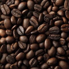 Naklejka premium Roasted Coffee Beans Close-Up