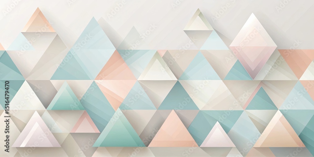Poster abstract pastel triangle mosaic design featuring subtle gradient effects and a textured appearance