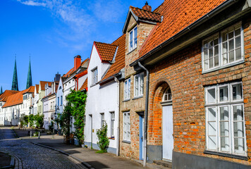 historic buildings at the olt town of Luebeck - germany