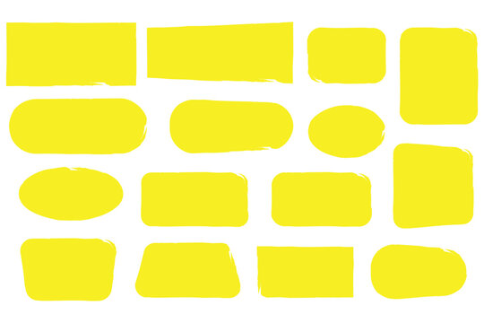 Brush frame rough rectangle box shape set. Text box frame rough grunge square, oval paint shape element. Grunge brush frame set. Brush frame .