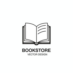 Bookstore Logo – Minimalist Open Book Icon for Libraries, Publishers, and Reading Businesses