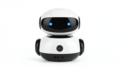 Cute White Robot with Glowing