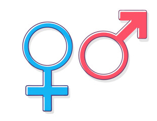 Gender symbols representing male and female.