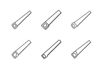 saw icon outline vector illustration