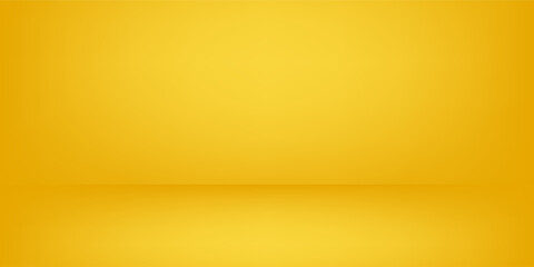 Studio backgrounds. yellow walls for photography space vector simple set with bright gradient spotlight