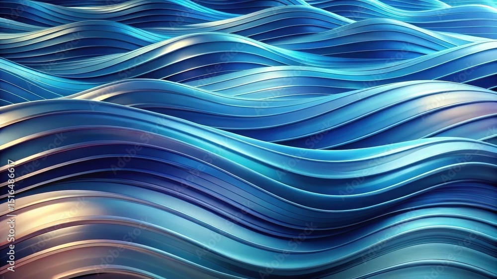 Poster Abstract Blue Wave Pattern  Fluid, Serene, and Dynamic Design for Digital Art and Modern Backgrounds