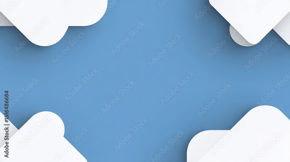 Wall mural abstract bright white cloud background with x shapes modern art serene atmosphere minimalist design 