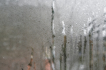 drops on the window. wet glass