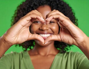 Woman making heart shape with hands (1)