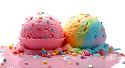 Obraz premium Ice Cream Scoops with Sprinkles