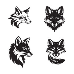 Minimal Dog Head Silhouette Vector for Pet, black and white Animal, and Logo Design Use, White Background