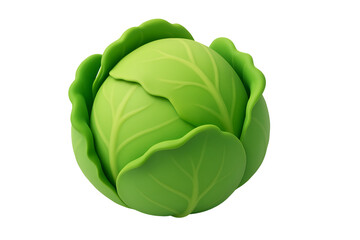 Obraz premium Vibrant Cabbage Head: A close-up shot of a perfectly formed, vibrant green cabbage head, showcasing its intricate, layered leaves.