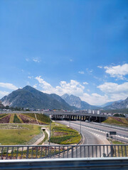 Naklejka premium Modern Highway Winding Through Mountainous Landscape in Antalya