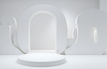 White Minimalist Geometric Indoor Space