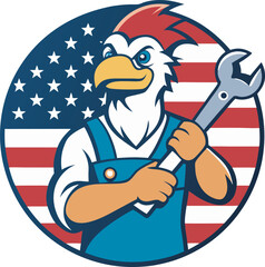 Celebrating American Workers a Labor Day T-Shirt Design with Patriotic Flair