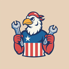 American Eagle Celebrating Labor Day A T-Shirt Design for Patriotic Workers