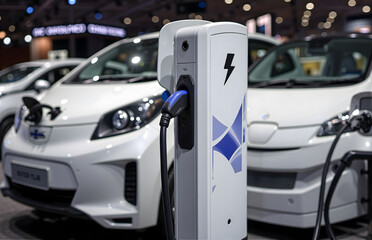 Fototapeta premium Scene of Electric Vehicle Charging Pile