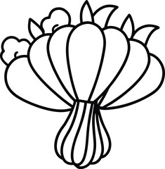 Hand Drawn Thanksgiving Vegetable Clipart Set.