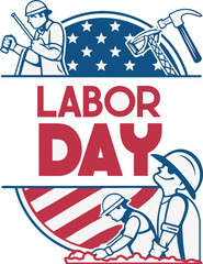 USA Labor Day Bold Font T-Shirt