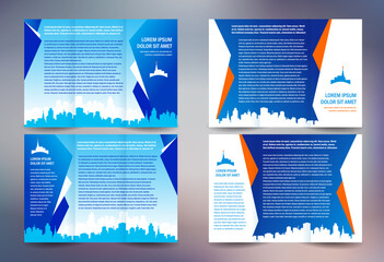 Business brochure set design template folder booklet tri-fold architecture town