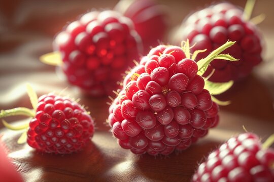 Fresh raspberries close-up