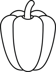 Outline Drawing of Bell Pepper Slice.