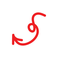 Obraz premium Abstract Red Arrow with Loop