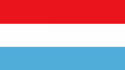 Flat vector of the national flag of Luxembourg with red, white, and light blue horizontal stripes. Official color standard. Ideal for editorial, educational, and design use.