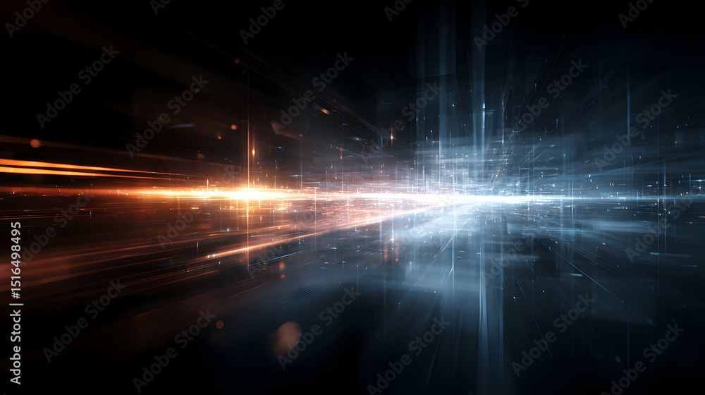 Poster abstract futuristic background with glowing lines representing technology and innovation of future t