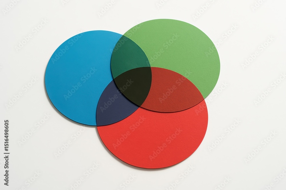 Poster a business strategy representation using overlapping colorful circles symbolizes decision-making inn
