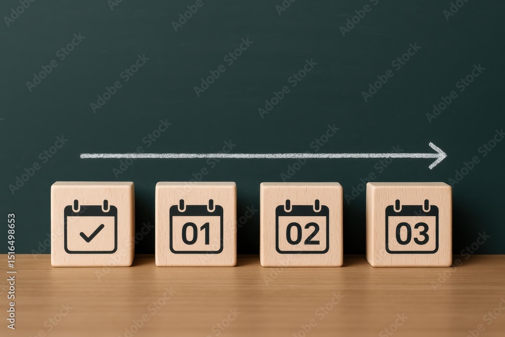 Poster a strategic timeline concept illustrates progressive decision-making and business planning emphasizi