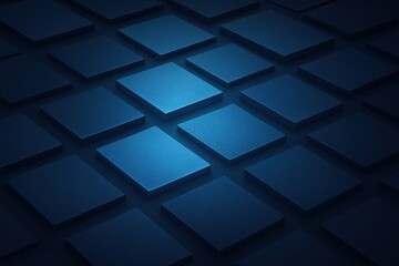This abstract composition uses staggered glowing blue rectangles to symbolize strategic business decisions driving innovation and growth in a competitive landscape