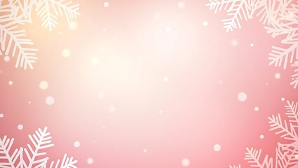 Festive Winter Holiday Scene with Gentle Snowflakes and a Soft Christmas Pink Gradient