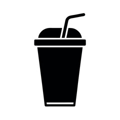 Drink Line Icon Black Vector Silhouette