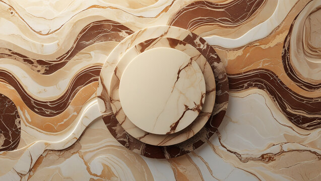 elegant beige and brown marble texture with central orb motif