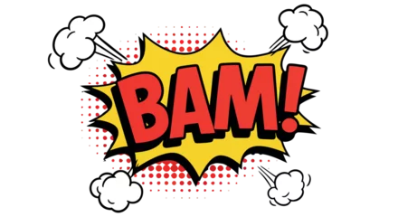Fototapete Bam comic book colorful explosion with retro pop art style © Silent Vector