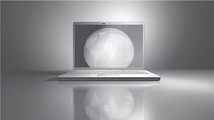 Laptop Vector Graphic Design Illustration Gray Background Computer Technology Digital Device Mockup Workspace Concept Creative Design Element Tech Illustration Marketing Material
