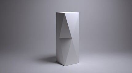 Elegant White Pedestal Stand Display Platform Product Showcase Minimalist Design Clean Presentation Modern Exhibit Perspective View Decorative Stage
