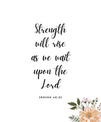 Greeting card with flowers, Bible Verse Isaiah 40:31	