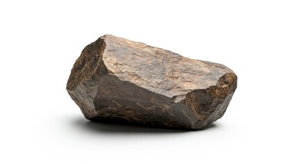 A sizable, rough stone on a white background.