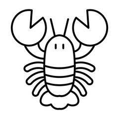 Naklejka premium Lobster line icon
