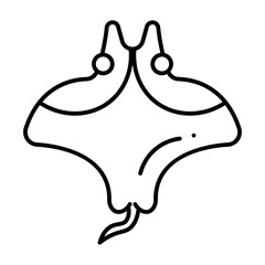 Manta Ray line icon