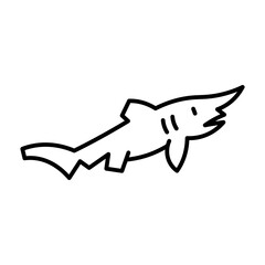 Fototapeta premium Goblin Shark line icon