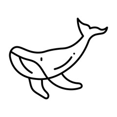 Humpback Whale line icon