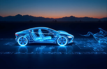 Transparent Concept Car with Tech - sense