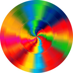 Obraz premium Colorful Radial Spectrum Wheel – Transparent Background Abstract Circle