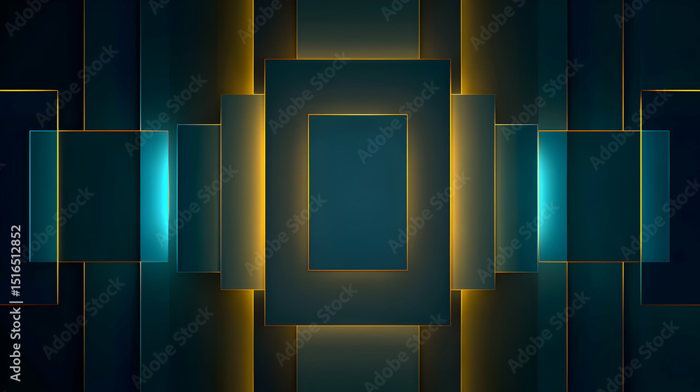 Poster luxury and elegant background with golden lines and vibrant color illumination create a captivating 