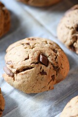 Freshly Baked Chocolate Chip Cookies in Oven
