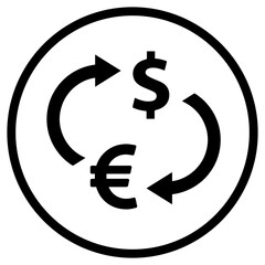 Travel airport money round icon