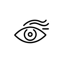 Simple line art illustration of an eye irritation from hot wind